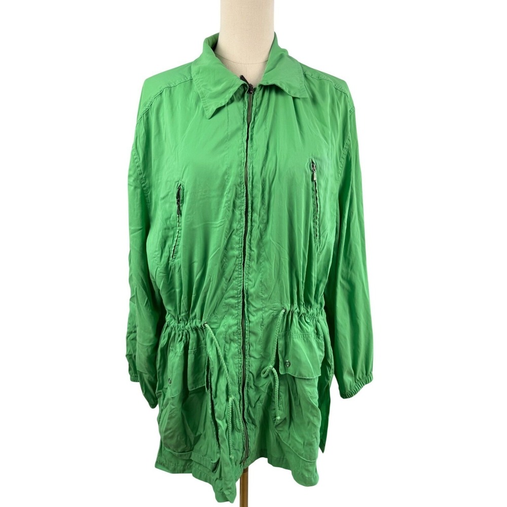 United Colors of Benetton Green Field Jacket Made in Italy Drawstring Utility XL